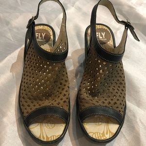 FLY London Open Toe Wedge